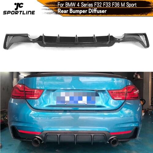 Carbon Fiber Rear Bumper Lip Diffuser Spoiler for BMW 4 Series F32 F33 F36 M Sport Gran Coupe Sedan Convertible 2014 - 2018