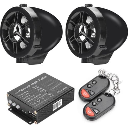 Remote Control Motorcycle Alarm Sound System Wide Scope Waterproof MP3 FM Radio Bluetooth-compatible Speaker Stereo Amplifier
