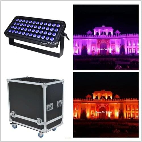 10pcs+Flycase) High brightness outdoor stage wall washer led light 48x10w rgbw outdoor led city color wash