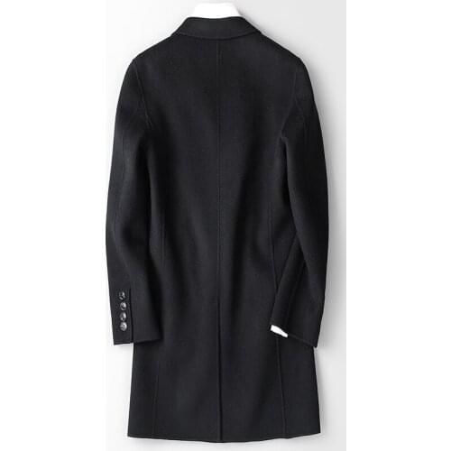 100% Wool Coat Men Double-sided Korean Jacket Cashmere Long Coat Autumn Mens Jackets Plus Size Casaco Masculino KJ976