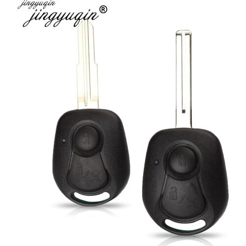Jingyuqin 2 Buttons Remoye Key Shell For Ssangyong Actyon Kyron Rexton Uncut Blade Key Fob Cover Case Replacement