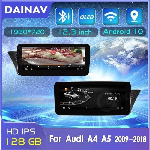 12.3 inch 128GB Android 10 Car Radio DVD Player GPS Navigation Head Unit For Audi A4 A5 2009-2018 2 Din Car Stereo Receiver