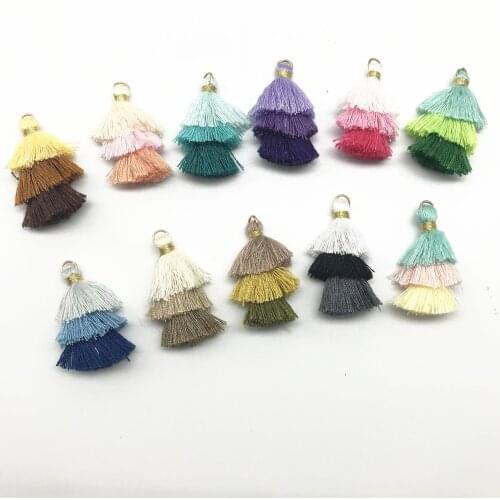 2 Pcs Bohemian Bohochic Boho 3 Layers Cotton Colorful Tassels for Jewelry Making Jewelry Diy Jewelry Findings Accessories