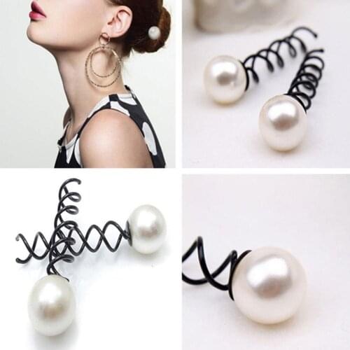 Large Hairdressing Coiler Pearl Hair Fashion Simple Style Headwear Braided Hairpin Girlfriend Gift Special Styling Hair Curler