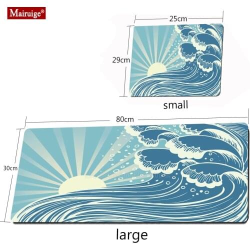 Great Wave Off Art Large Size Mouse Pad Natural Rubber PC Computer Gaming Mousepad Desk Mat Locking Edge for Gaming Player Gamer