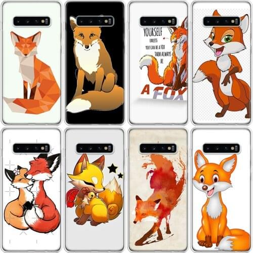 Anime Funny Foxs Lovely Cute Phone Case For Samsung Galaxy S7 S8 S9 S10 S10E S20 S21 FE Note 8 9 10 20 Ultra J4 J6 J8 Plus Lite