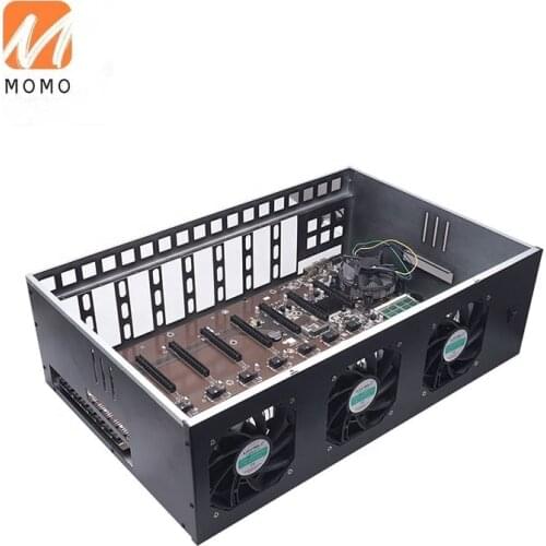 Black 8gpu Mining Rig Case Card Slot Spacing 5.5cm Eth Machine Low Price Computer Case