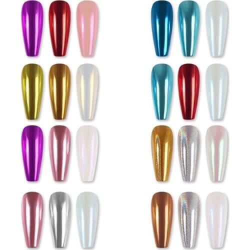 Nail Art Three-Color Solid Magic Mirror Japanese Super Bright Aurora Powder Titanium Gold