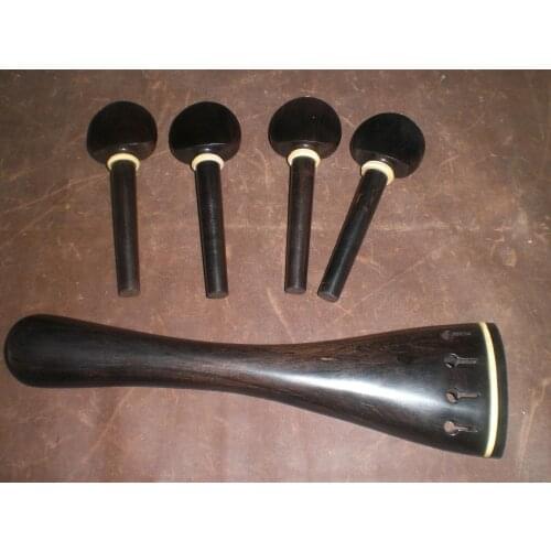 1 Set Quality Ebony Cello part including the tail piece and 4 pcs cell pegs 4/4