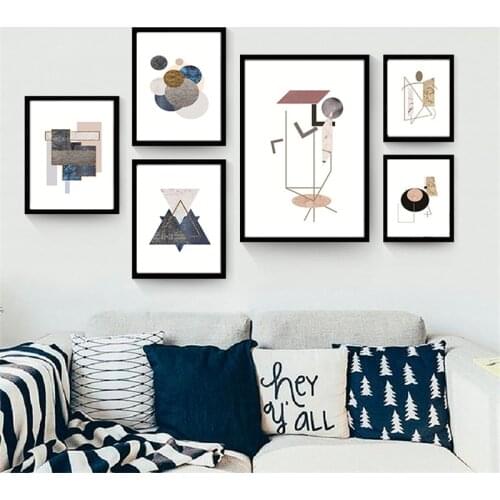 Geometry Abstract Nordic Canvas Art Painting Nordic Home Decor Wall Art Poster Living Room Print Modern Minimalist Art Picture