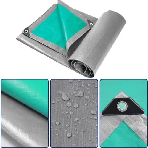 Quality PE Anti-UV Rainproof Tarpaulin Silver Light Blue Outdoor Carport Truck Protective Cover Thicken Garden Sunshade Awnings