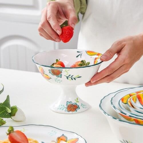 Plate ceramic family Western food plate European style steak plate American style creative plate tableware tray