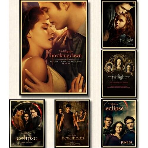 Classic Nostalgic Movie The Twilight Saga Series Retro Kraft Paper Poster Home Art Bar Cafe Painting Deco Wall Sticker Frameless