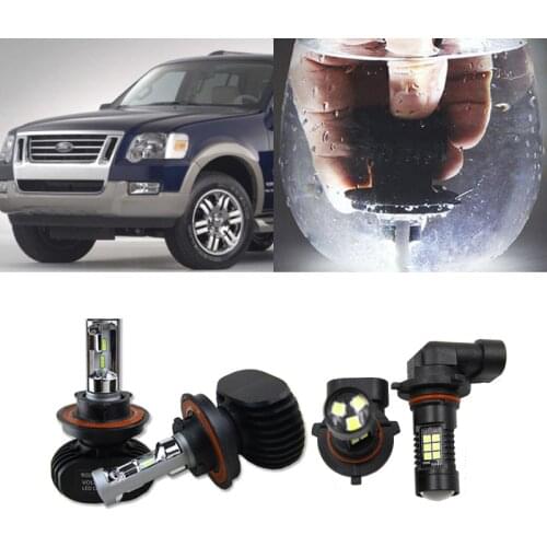 For Ford Explorer 2006 2007 2008 2009 2010 4x H13 9145 LED Headlight Fog Light Combo Bulbs Kit