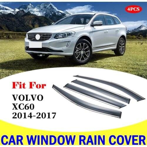 For Volvo XC60 window visor car rain shield deflectors awning trim cover exterior car-styling accessories parts 2014-2017