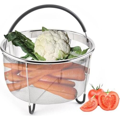 304 Stainless Steel Steamer Basket Instant Pot Accessories Steamer Pot Filter Instant Pot Pressure Cooker With Silicone Handle