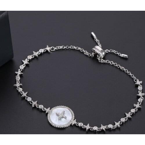 Fashion Women Jewelry Star Chain Silver Link Bracelet For Gift