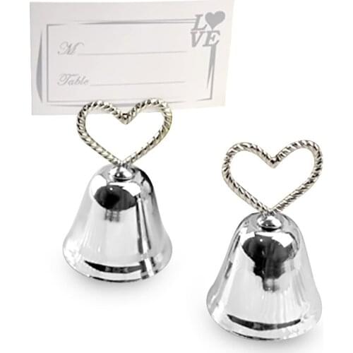 Fashion Heart Shaped Bell Place Card Holder Wedding favors table card holders decoration LX2009
