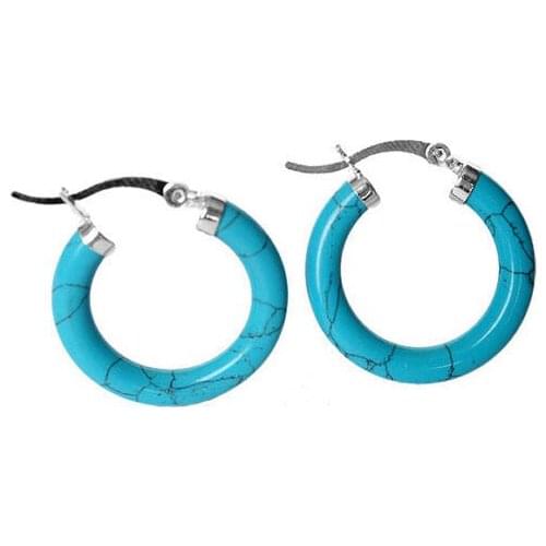 Natural word Love New Charming With Blue stone Ring Earring -jewelry brinco wedding brincos real -jewelrynoble ladys