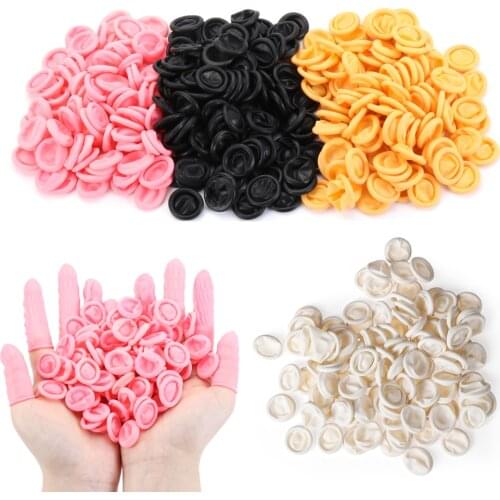 100PCS Disposable Finger Cover Rubber Gloves Non-slip Anti-static Latex Finger Cot Fingertip Protector Finger Thumb Sleeve Glove