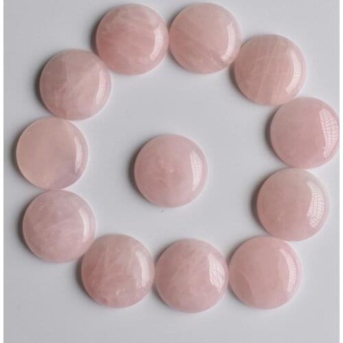 Wholesale 20pcs/lot good quality Natural pink stone round cabochon beads 25mm for jewelry Accessories making free shipping