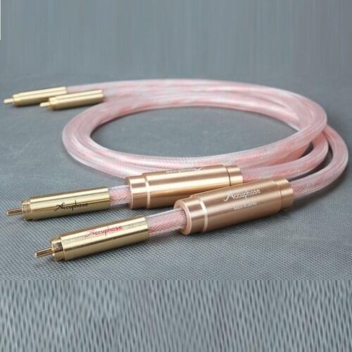 Pair hifi audio Accuphase interconnect cable, wire with plated gold plug connection 1Meter/pair
