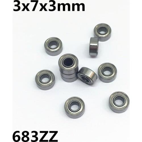 10Pcs 683ZZ L-730ZZ 3x7x3 mm Deep groove ball bearing Miniature bearing High quality Advanced High speed 683Z