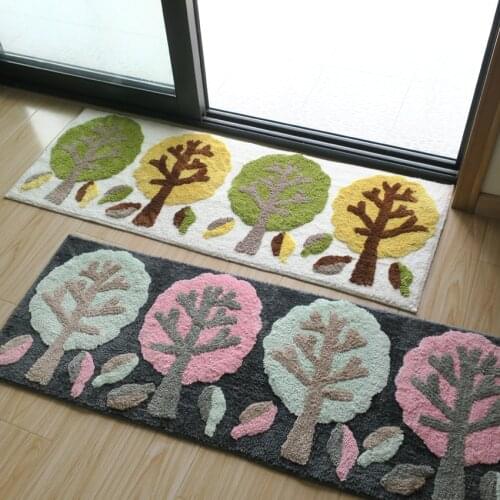 Home Flocking Door Pad Living Room Bedside Balcony Bay Window Pads Non-slip Kitchen Mat Bedroom Tea Table Soft Absorb Water Mats