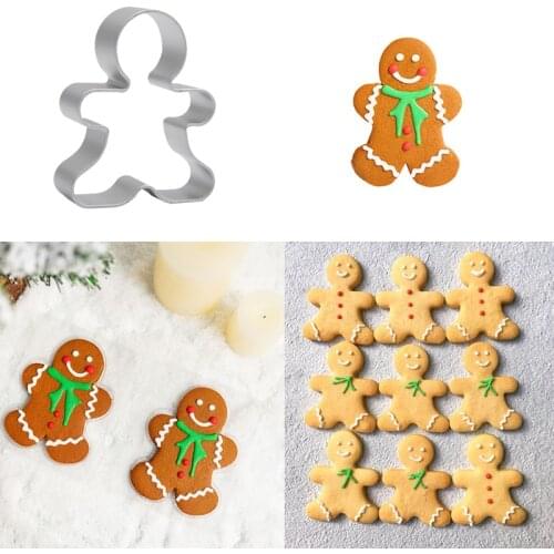 Christmas Kitchen Tools Aluminium Alloy Gingerbread Men Shaped Holiday Biscuit Cookie Cutter Mould Decorating Tools
