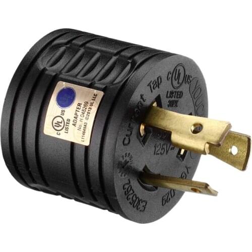 RV Generator Adapter 3-Prong 30A Male To 30A Female RV Power Plug 125V RV Plug for Camper Motorhome Trailer L5-30P