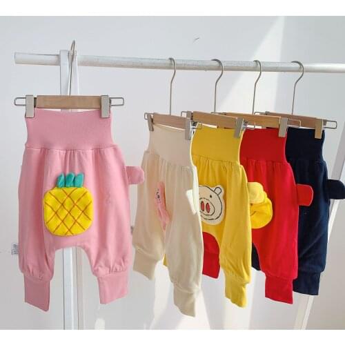 1 2 3 4 Years Toddler Baby Pants Thick Fashion Cartoon Print High Waist PP Pants for Boys Kids Girls Harem Pants Child Trousers