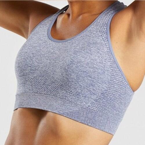 Yoga Sports Bra 2019 High Stretch Breathable Top Fitness Women For Running Yoga Gym Seamless Crop Bra Gradient Sport point Bra