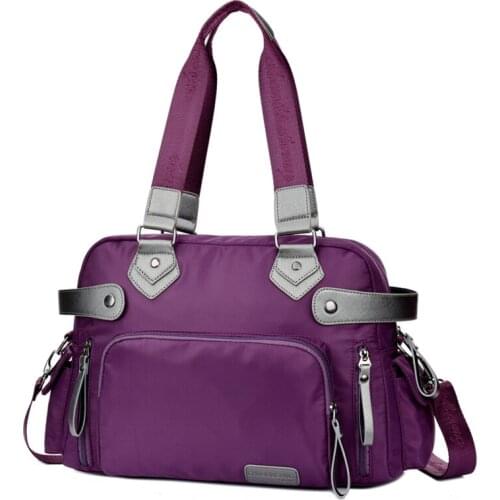 SOTAKENPA Multi-Layer Purple Bag 2021 Womens Trend High-capacity Tote Bag Hand Bags Trend Nylon Vintage Womens Cloth Bags