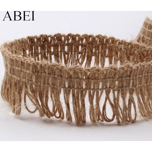 10Yards 3cm Hemp Tassel Fringe Lace Trims Quality Burlap Ribbon Jute Crafts DIY Sewing Handicrafts Linen Material