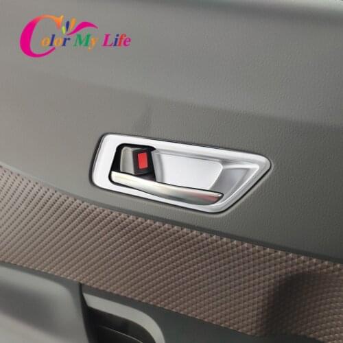 Color My Life 4Pcs/Set Inner Door Bowl Cover Interior Door Bowls Trim Sticker for Toyota C-HR CHR 2016 - 2020 Parts Accessories
