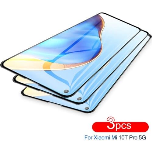 3Pcs Tempered Glass For Xiaomi MI 10T Pro Full Cover Screen Protector For Xiaomi MI Poco X3 NFC Mi 10T Lite 10T 10TPro Glass