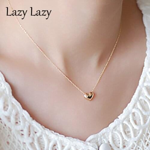 Brand Heart Pendant Necklace Simple Gold Silver Colour Fashion Jewelry Necklace Individuality Women Phase Heart Necklaces