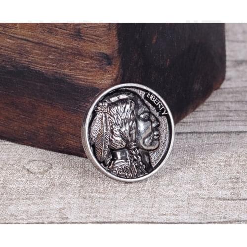 1-1/4" Set of 5 BUFFALO NICKEL INDIAN HEAD REPRODUCTION COIN CONCHOS screw back