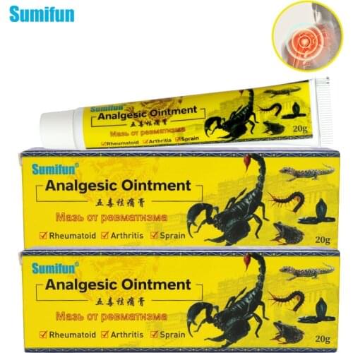 1Box Sumifun Scorpion Analgesic Ointment Arthritis Joint Herbal Cream Rheumatism Arthritis Back Pain Muscle Rub Ointment K10009