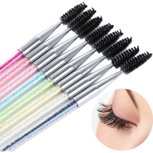 1pcs Shiny Eyelash Applicator Wands Curler Brush Mascara Eyebrow Spiral Comb Wands Spoolies Brushes Rhinestone Makeup Brush