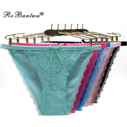 10 Pcs/lot Lace Panties Women 2020 New Lingerie Briefs High Quality Sexy Calcinha Cotton Women Underwear Transparent Cute Brief