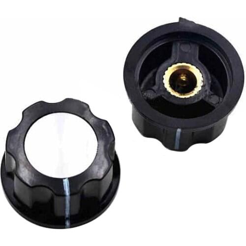 10pcs Potentiometer Bakelite Knob / RV24 3590S MF-A03 Potentiometer Knob Bakelite Aluminum Hat 6mm 6.35m