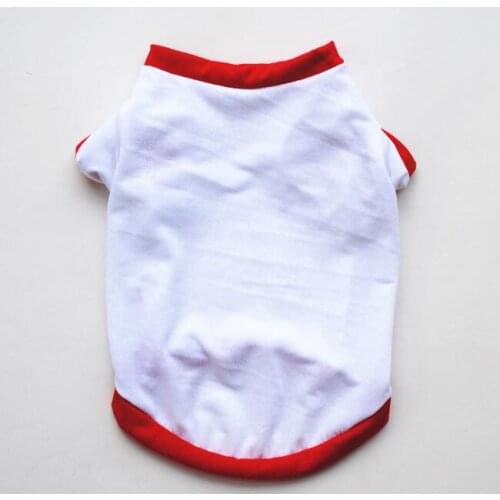 10pcs Sublimation DIY Blank White Dog Clothes Puppy Short Sleeve Shirts Solid Color Small Dogs T Shirt Two Colors