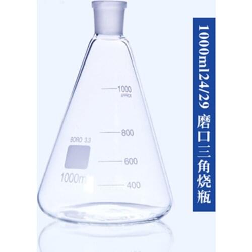 1000ml 24/29 High Borosilicate 3.3 Glass Erlenmeyer Flask ,Conical Vessel Laboratory Glassware supplies
