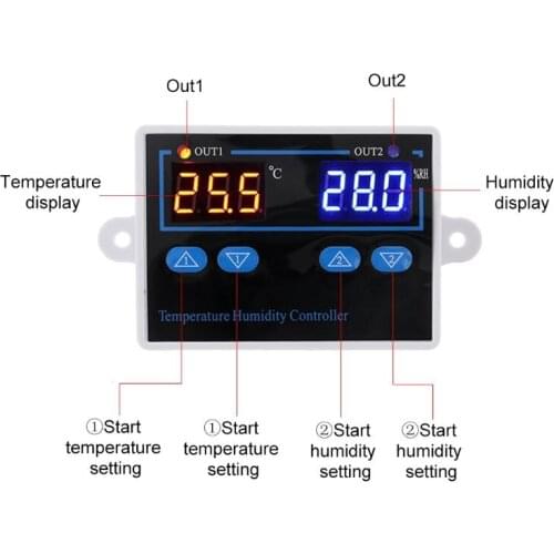 12V/110V-220V Digital Thermostat Humidity Controller Egg Incubator 10A Temperature Controller