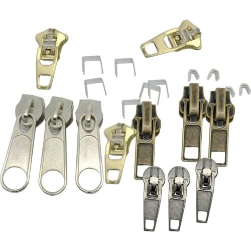 22 Pieces Mixed Zip Replacement Zipper Repair Kit Clothing Bag Zip Slider Rescue