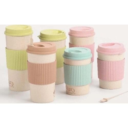 4 Colors 350ml/450ml/550ml Food Grade PP Portable Mug With Stir Cup Double Wall Travel Tumbler Coffee Mug Tea Cup Birthday Gifts