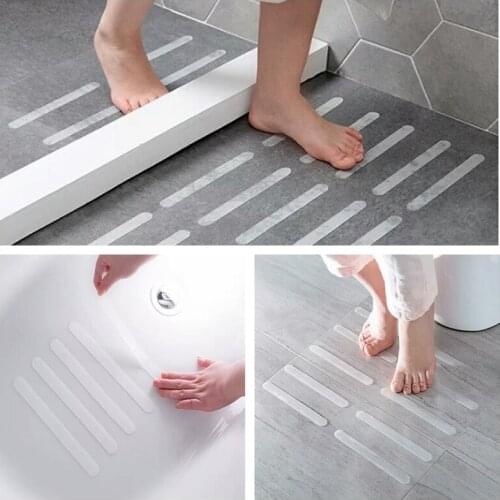5Pcs Stair Steps Anti-slip Rubber Bathroom Bathtub Transparent Non-slip Stickers With Bathroom Shower Anti-slip Strip