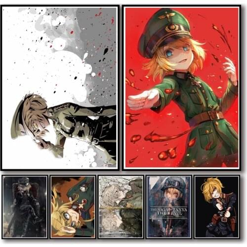 50 Designs Anime Saga of Tanya The Evil Whitepaper Poster Artwork Fancy Wall Sticker for Coffee House Bar