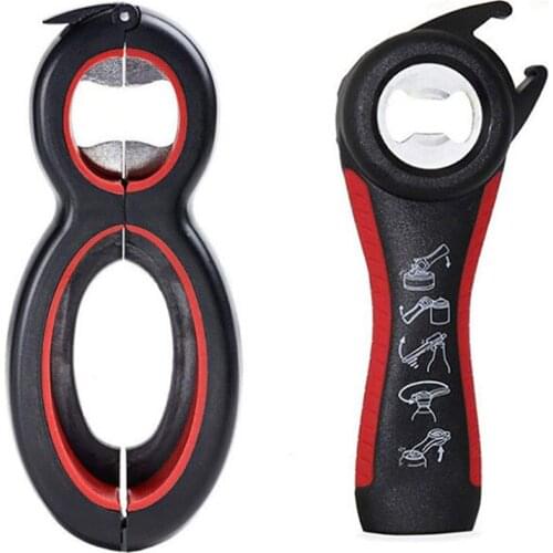 8-shape can opener Multi-function 5-in-1 bottle opener set Stainless Steel Creative Beer Can Pot Opener Reliable Kitchen Tools